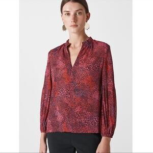 Whistles Abstract Animal Print Blouse sz 4